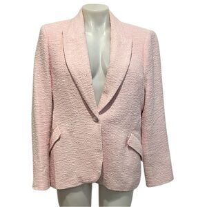 L’Agence dusty pink chamberlain tweed one button blazer size 12